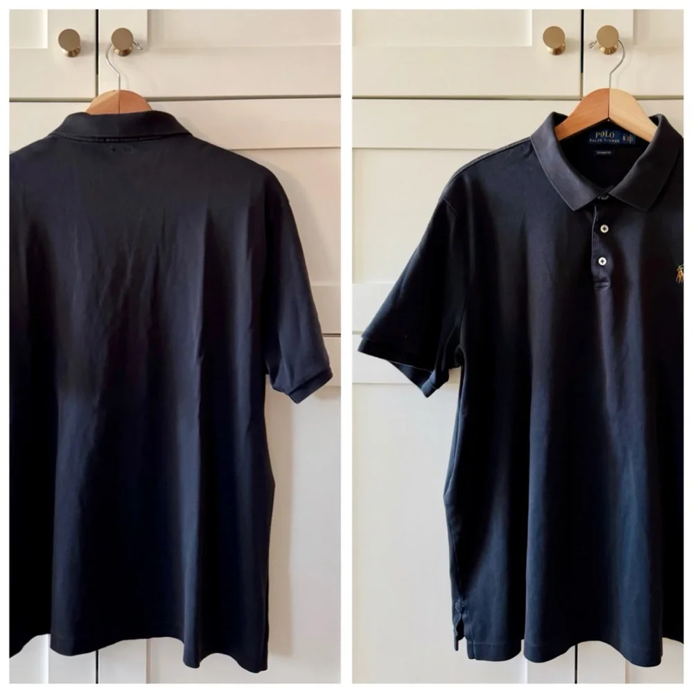 POLO Ralph Lauren Classic Fit Soft Cotton Short Sleeve Polo, Black sz. XL